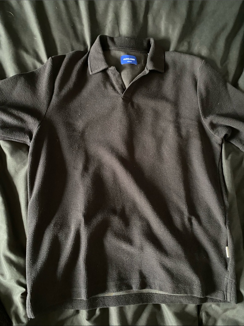 Jack & Jones Men's Black Knit Polo